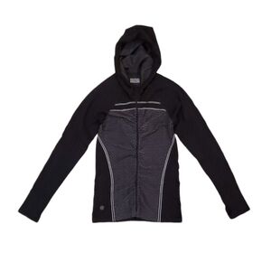 Athleta Women’s Twist Seamless Full‎ Zip Hoodie Black White Medium